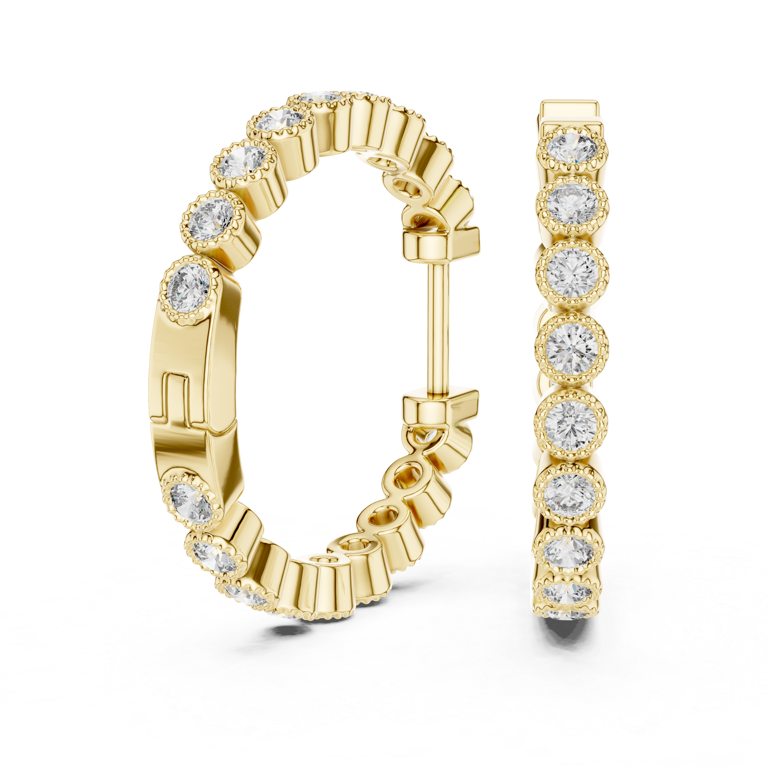 Contemporary Beam Lab Grown Diamond Earrings
