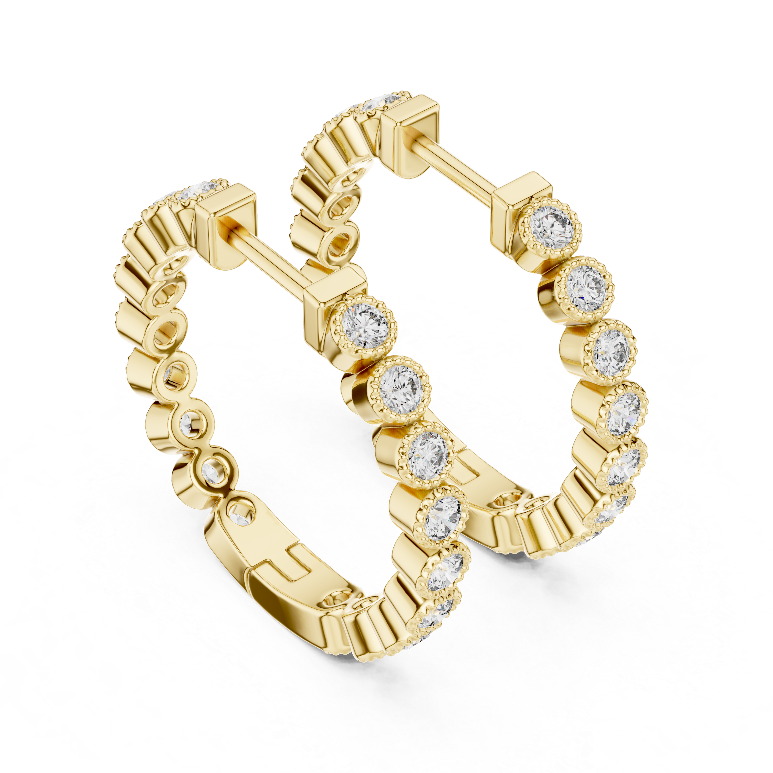 Contemporary Beam Lab Grown Diamond Earrings