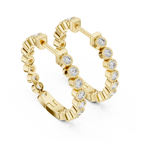 Contemporary Beam Lab Grown Diamond Earrings