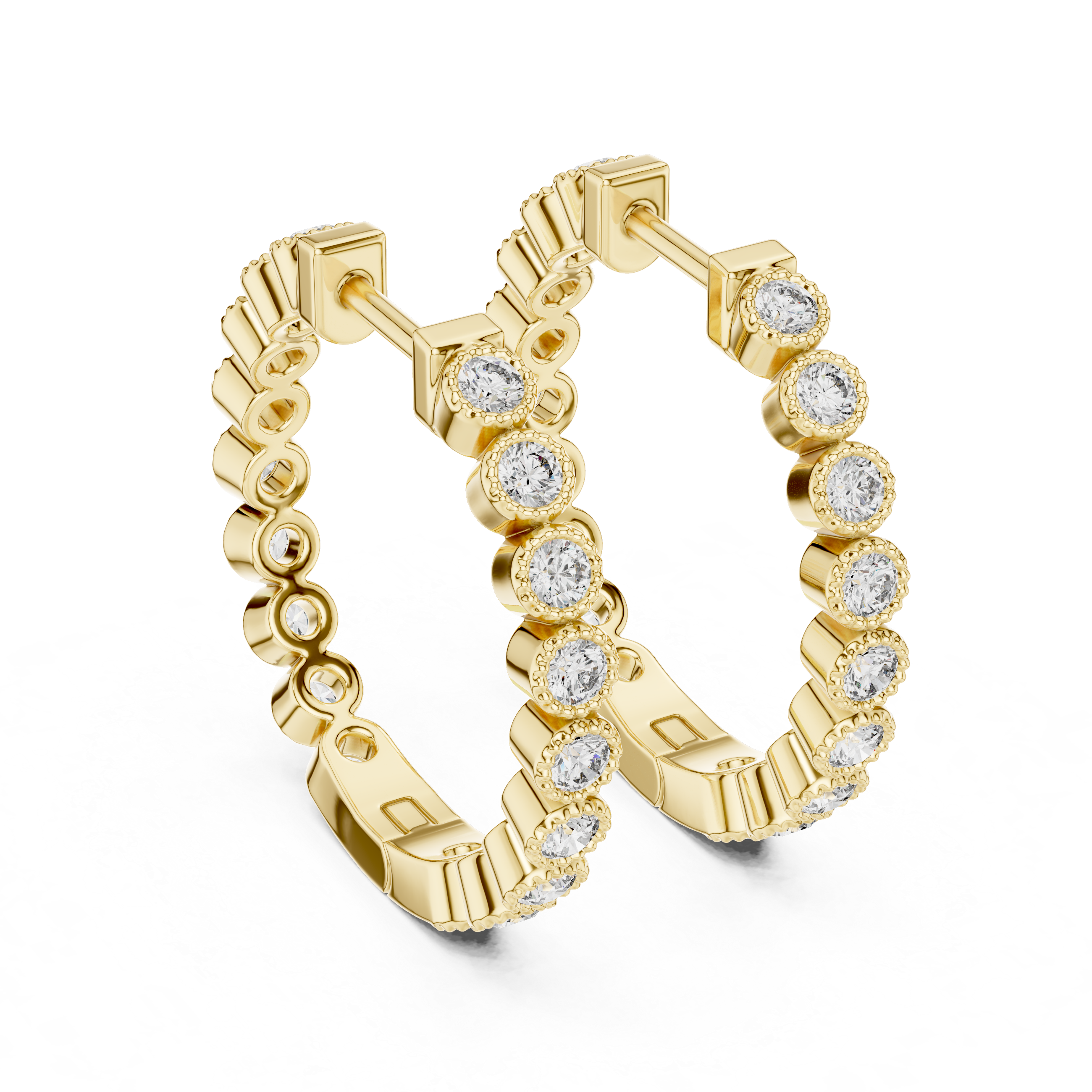 Contemporary Beam Lab Grown Diamond Earrings