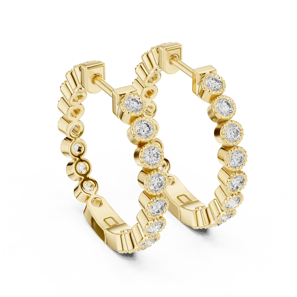 Contemporary Beam Lab Grown Diamond Earrings