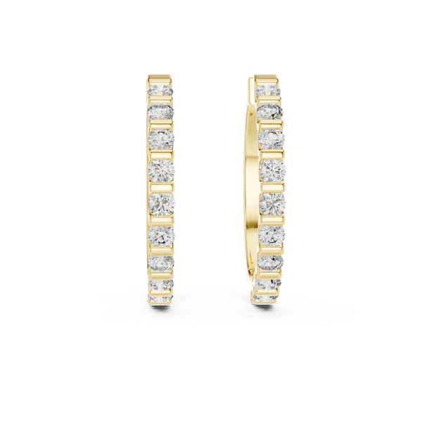 Architectural Emerald Lab Grown Diamond Earrings
