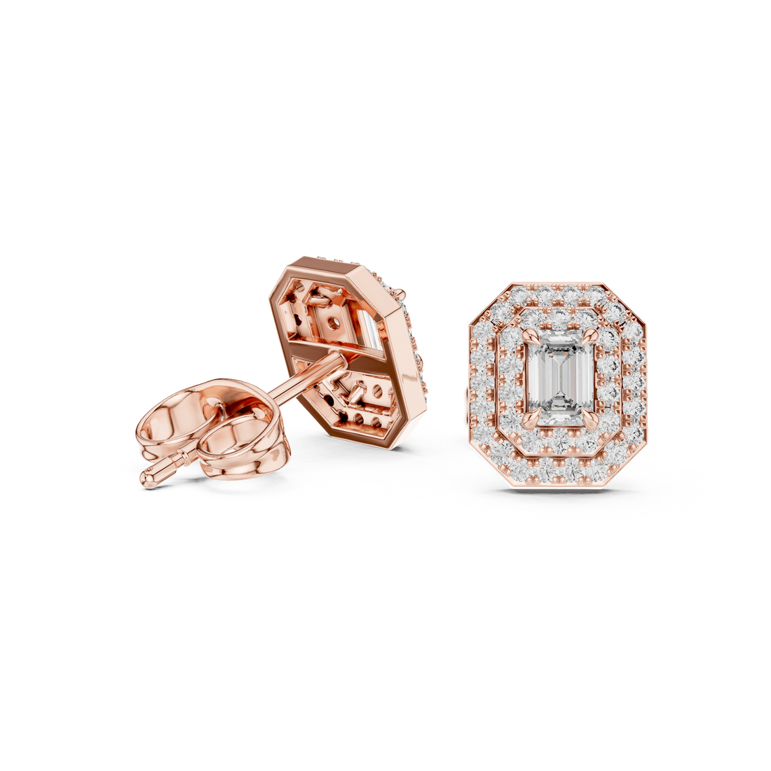 Petite Floral lab grown diamond earring