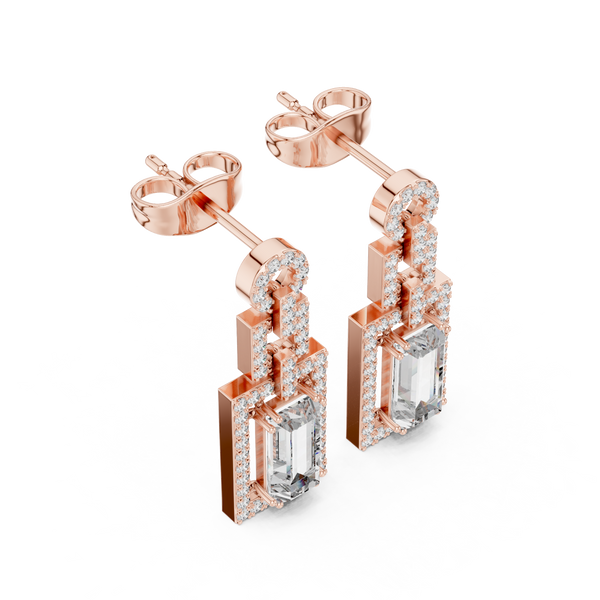 Majestic Swirl lab grown diamond earring