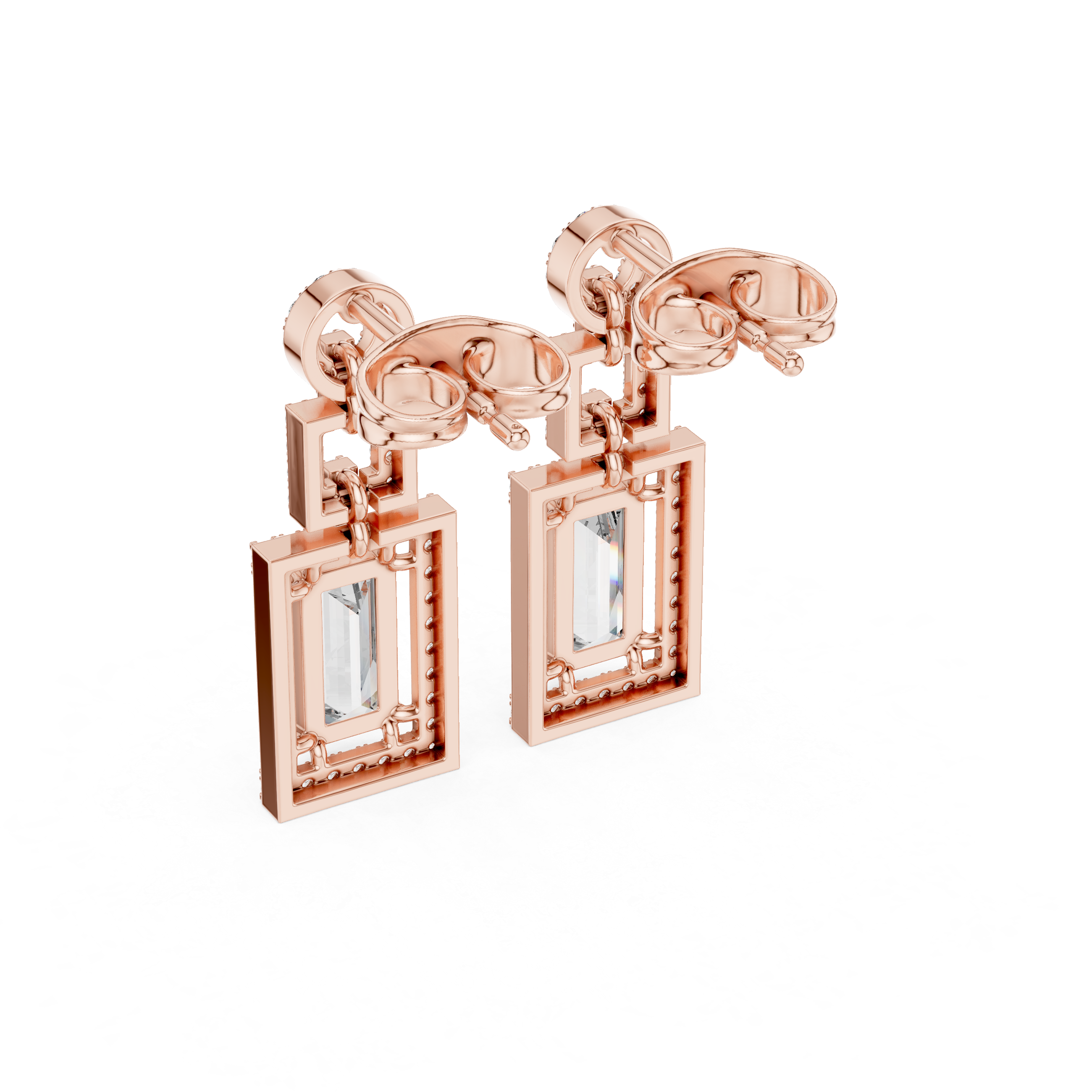 Majestic Swirl lab grown diamond earring