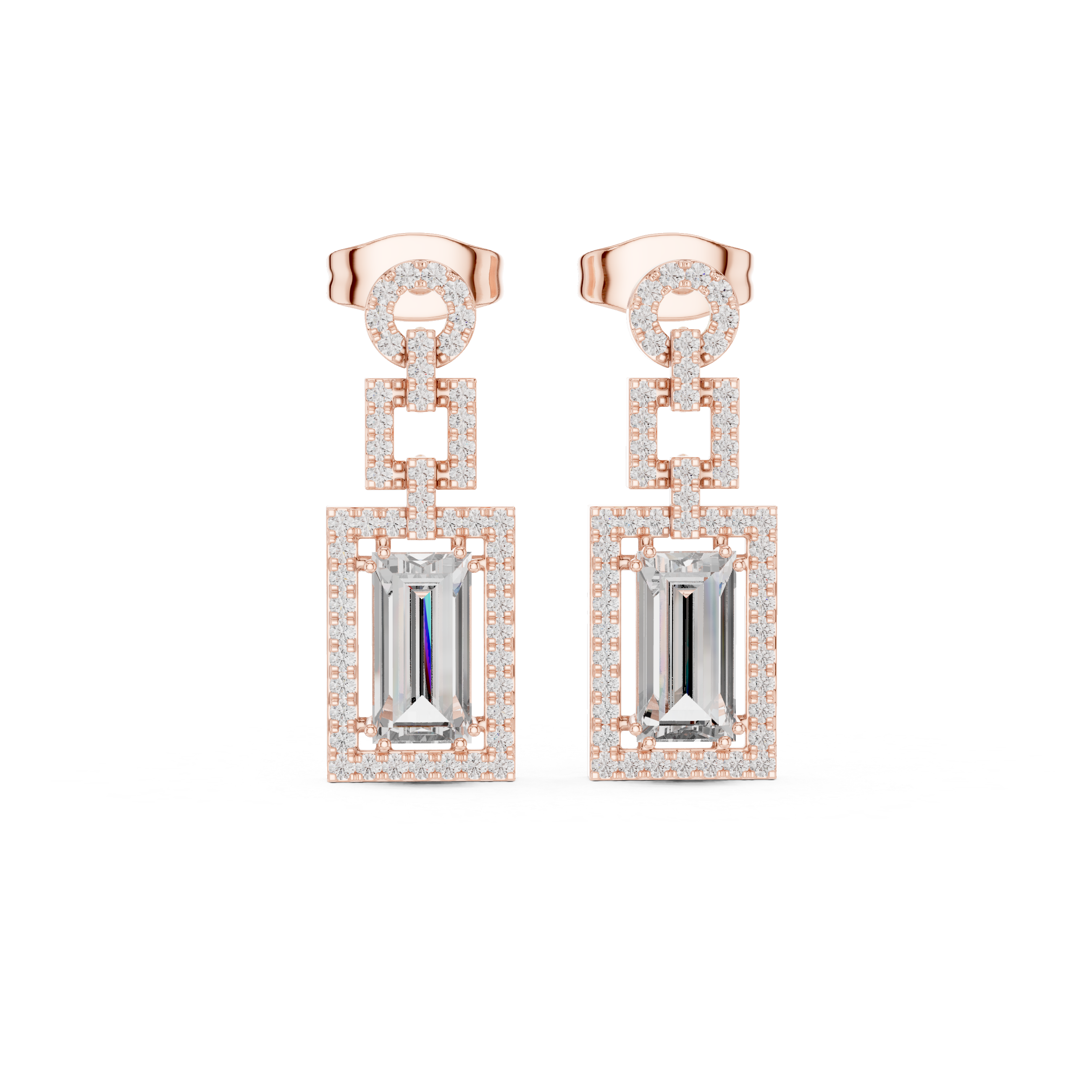 Majestic Swirl lab grown diamond earring
