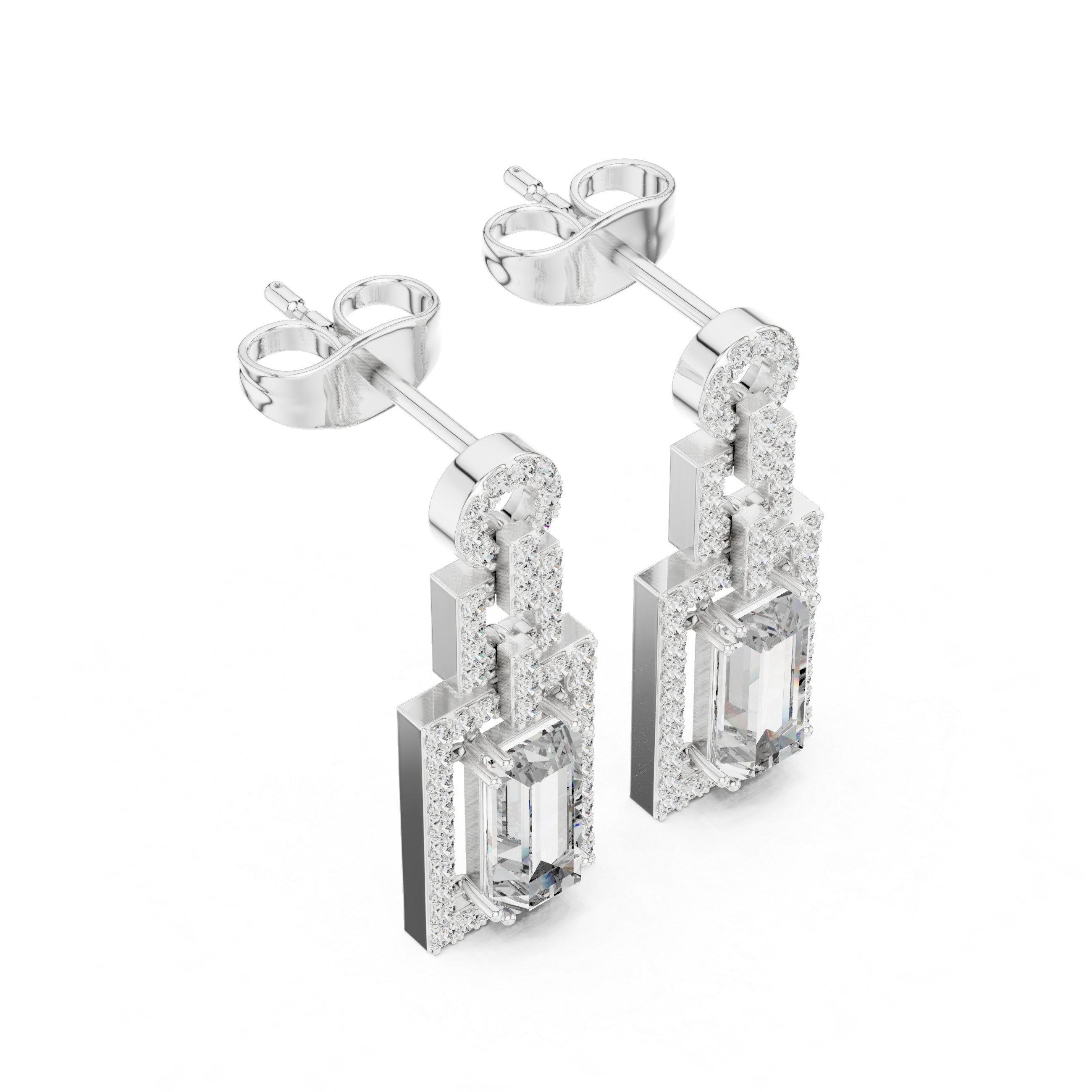 Majestic Swirl lab grown diamond earring