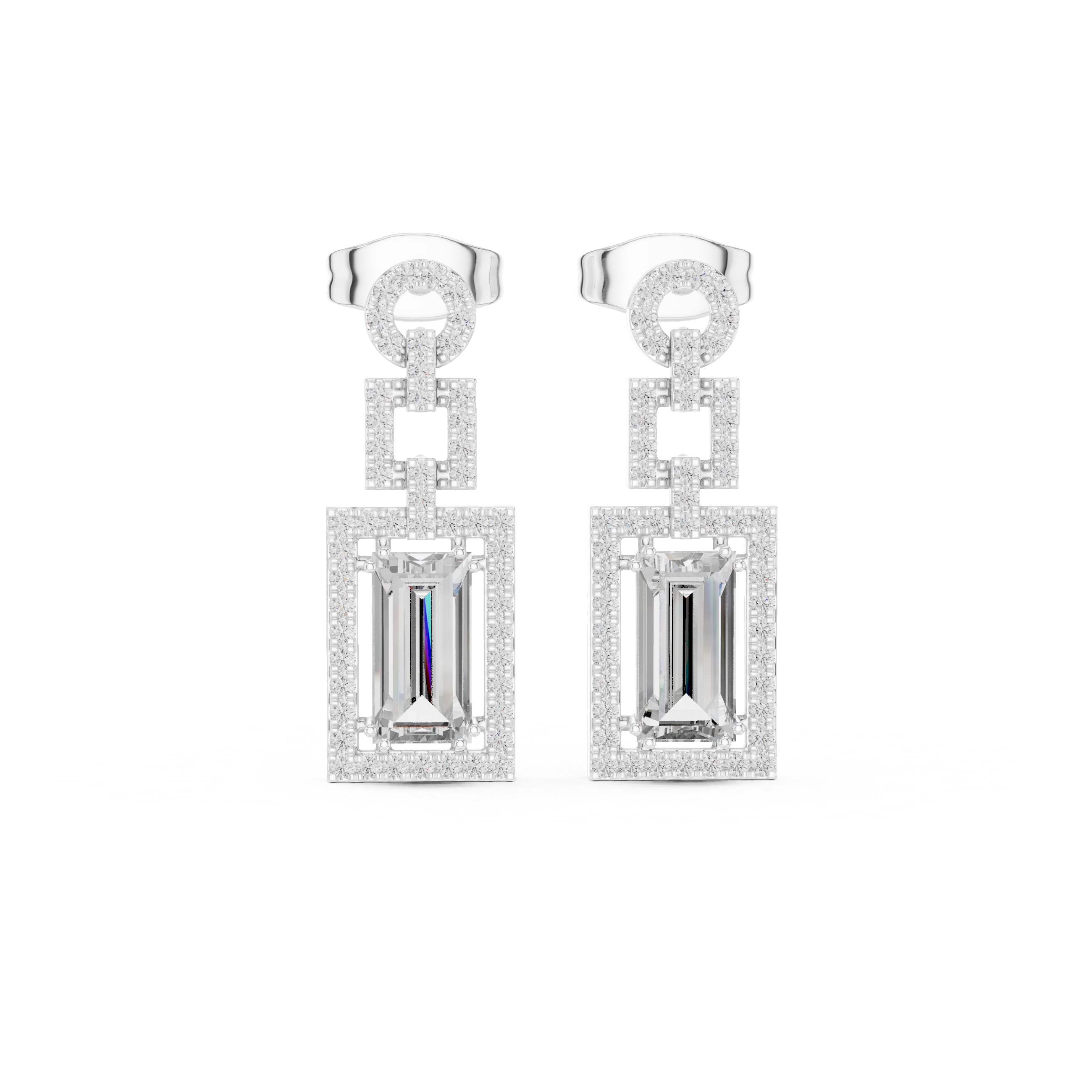 Majestic Swirl lab grown diamond earring