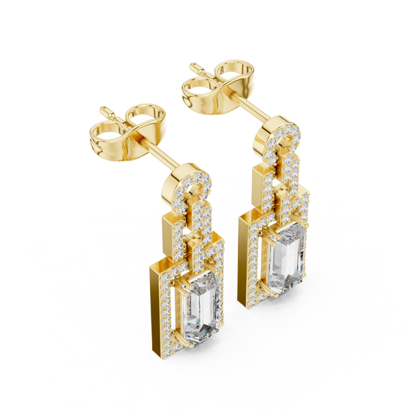 Majestic Swirl lab grown diamond earring