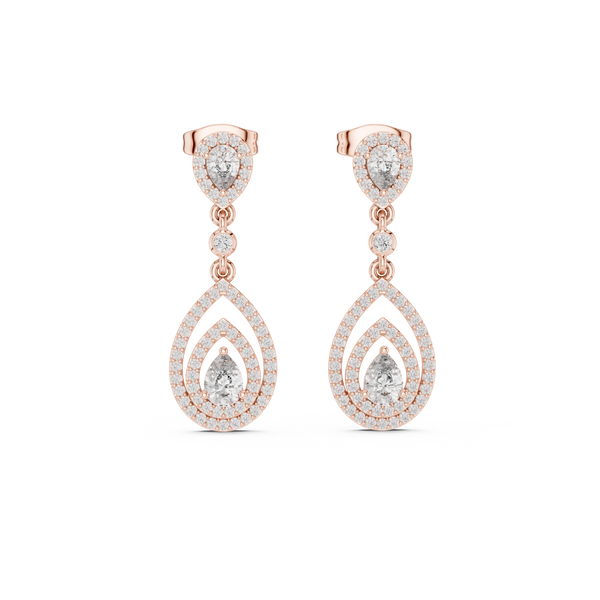 Dazzling Leaf lab grown diamond earring