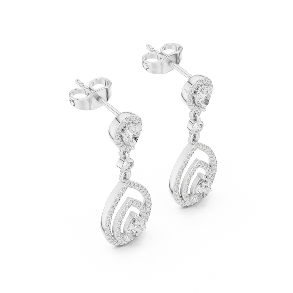 Dazzling Leaf lab grown diamond earring