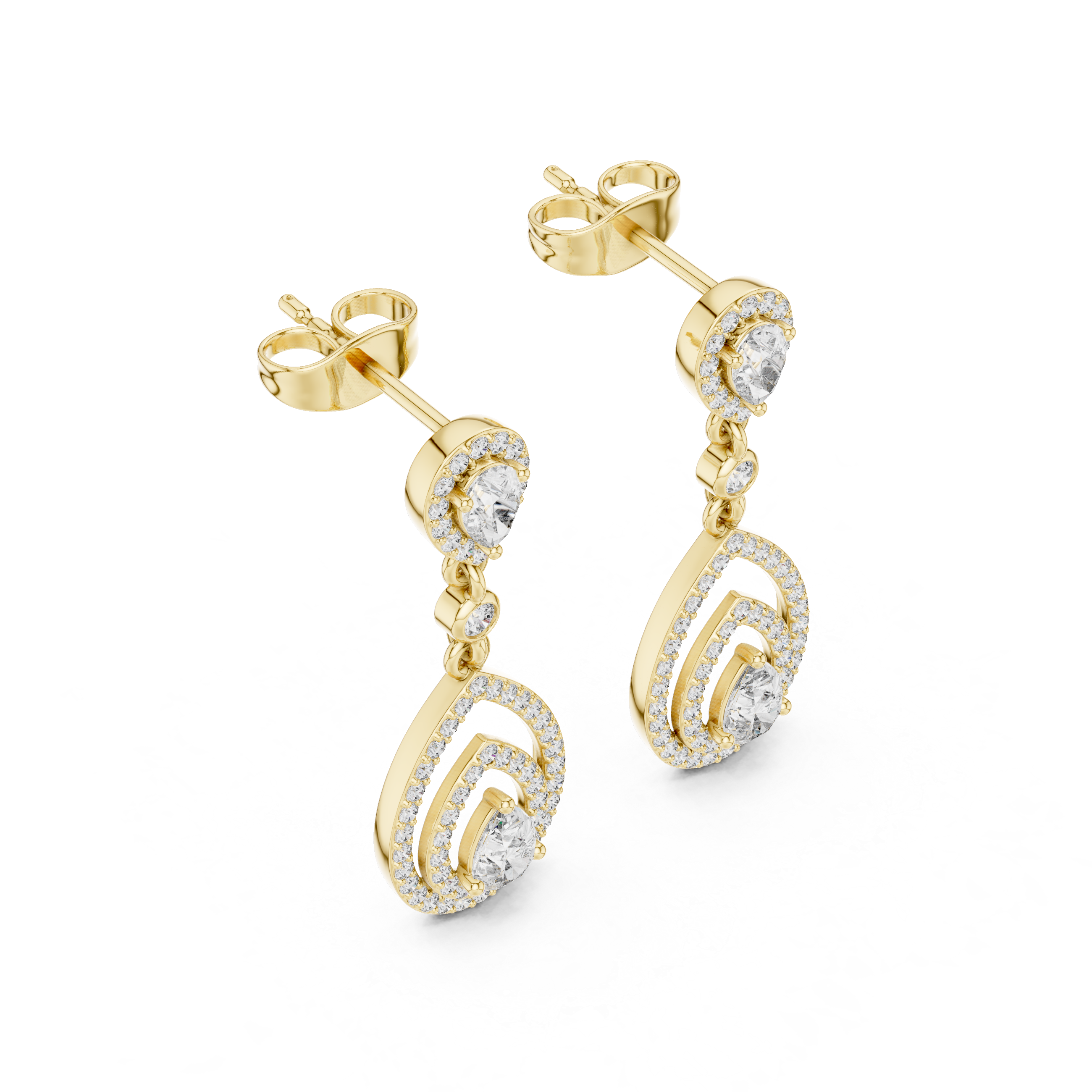 Dazzling Leaf lab grown diamond earring