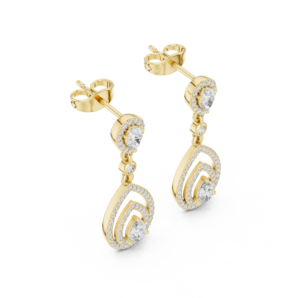 Dazzling Leaf lab grown diamond earring