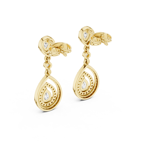 Dazzling Leaf lab grown diamond earring