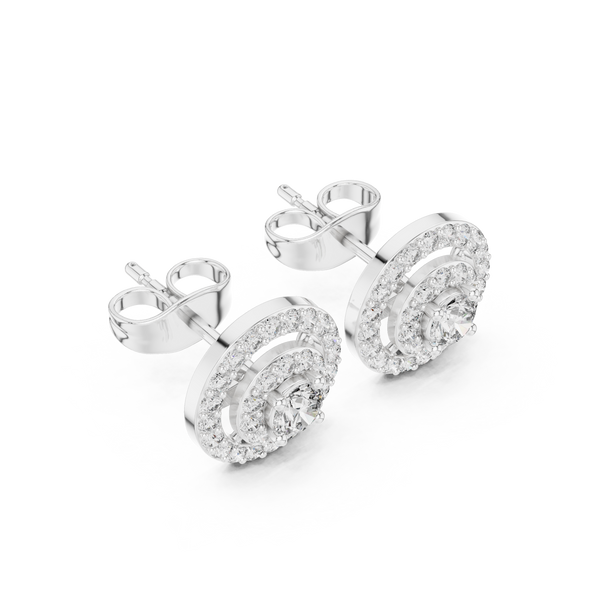 Modern Cluster lab grown diamond earring