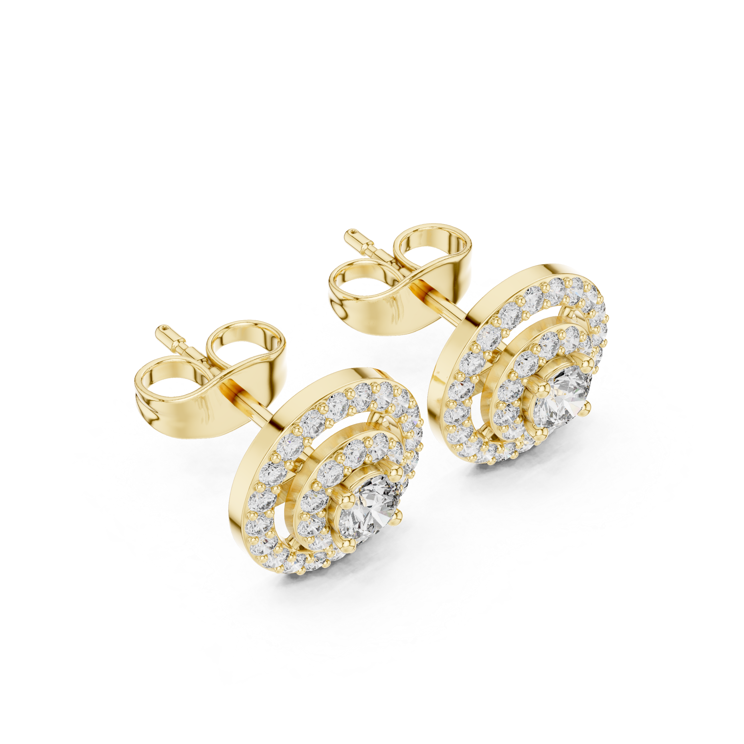 Modern Cluster lab grown diamond earring