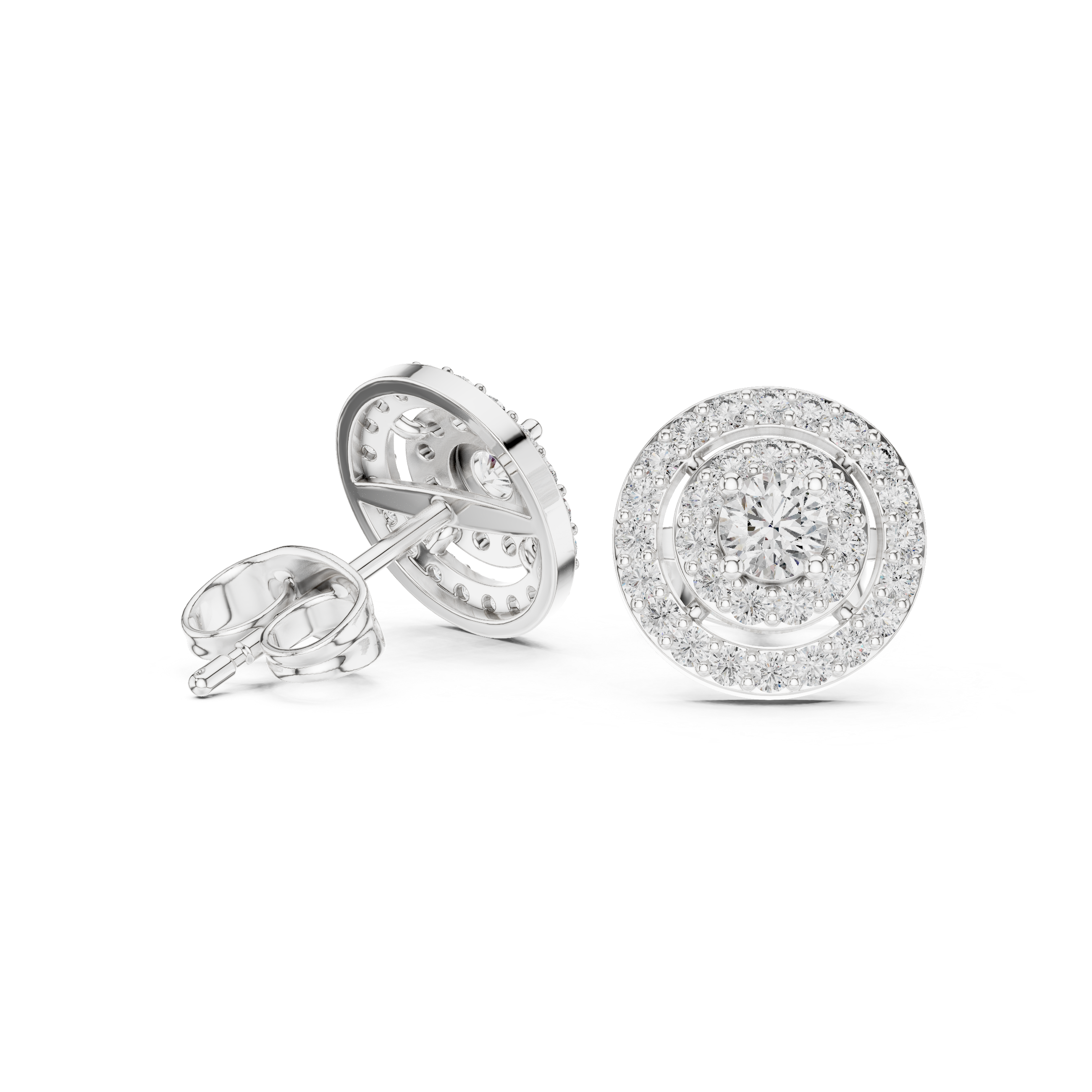 Modern Cluster lab grown diamond earring