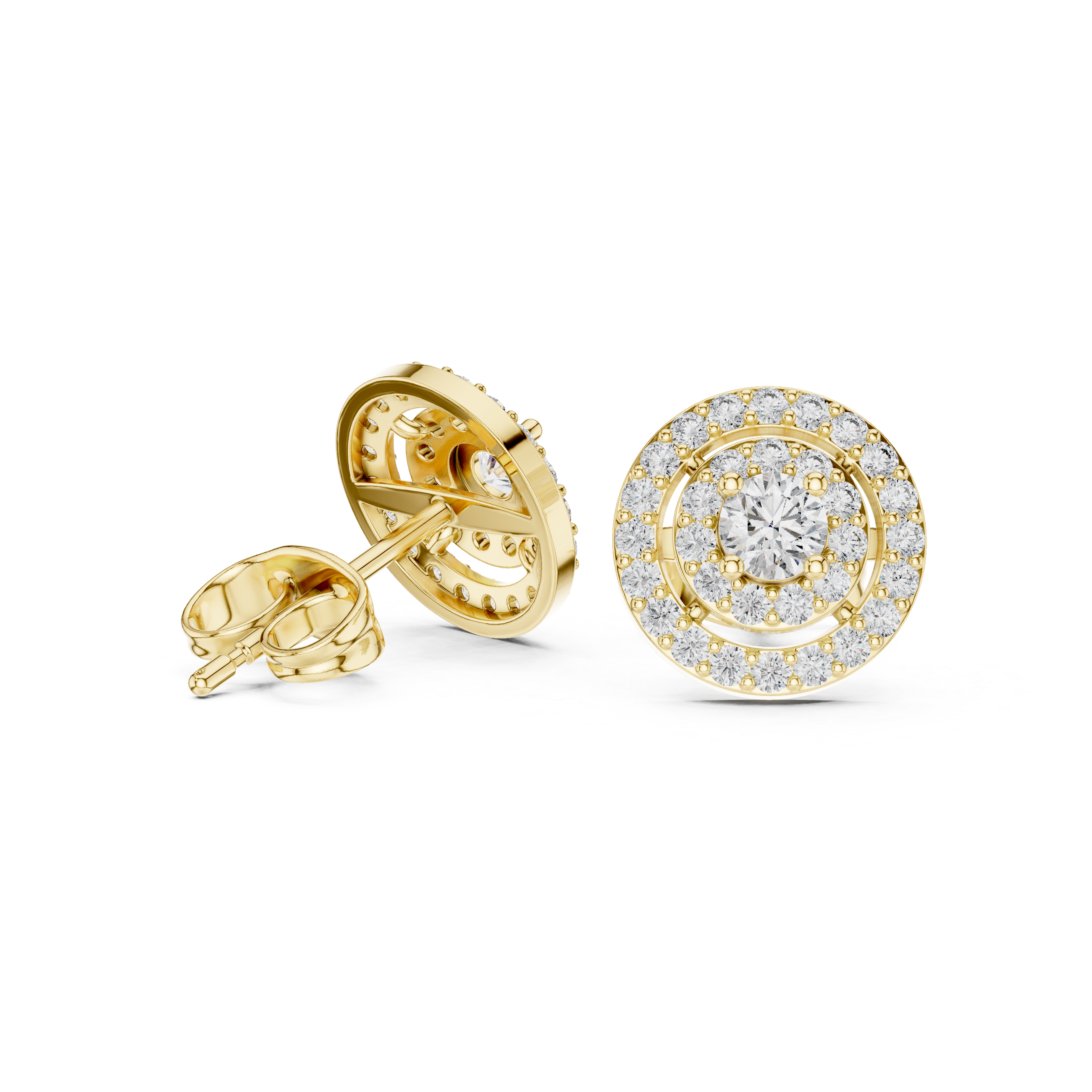 Modern Cluster lab grown diamond earring