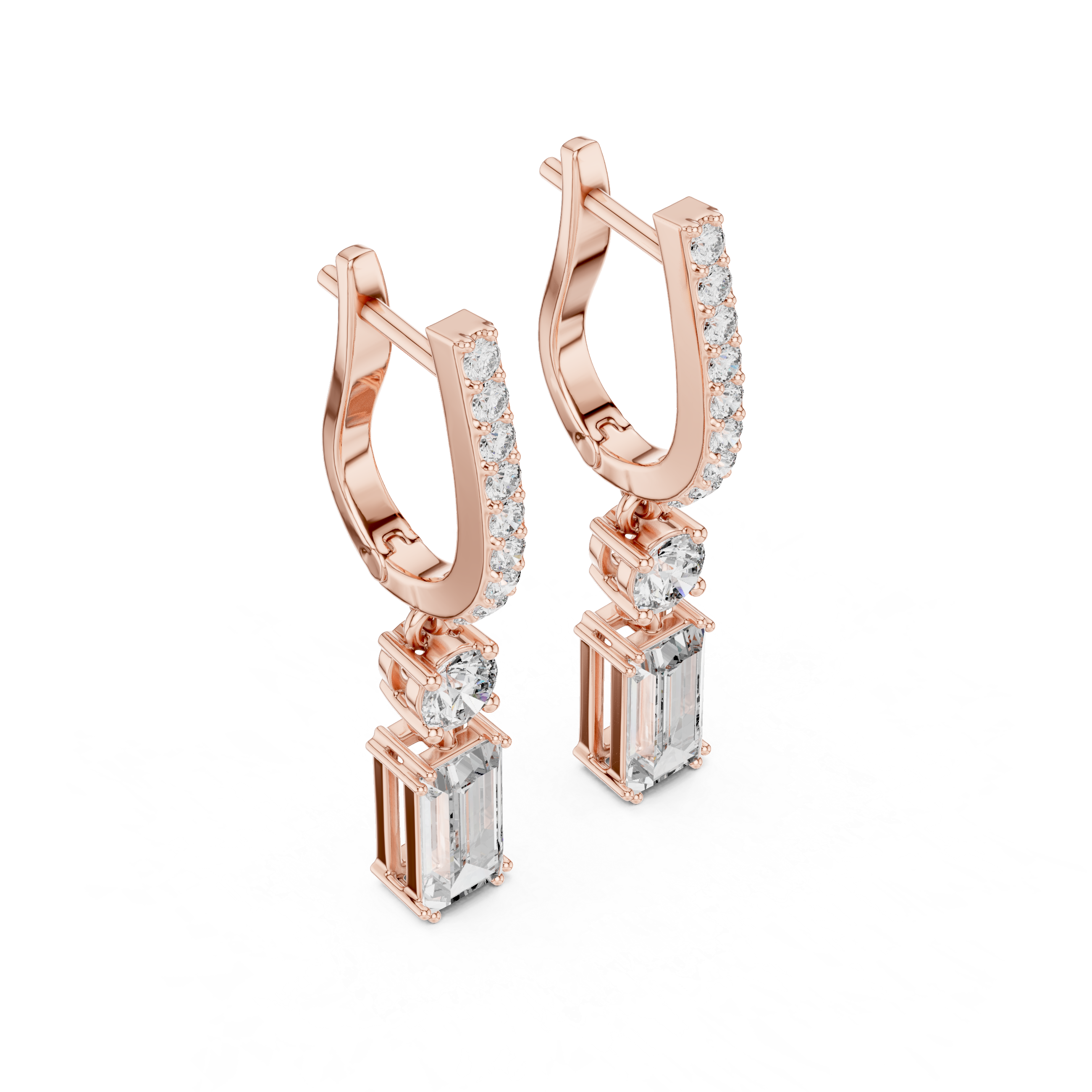 Vintage Scroll lab grown diamond earring