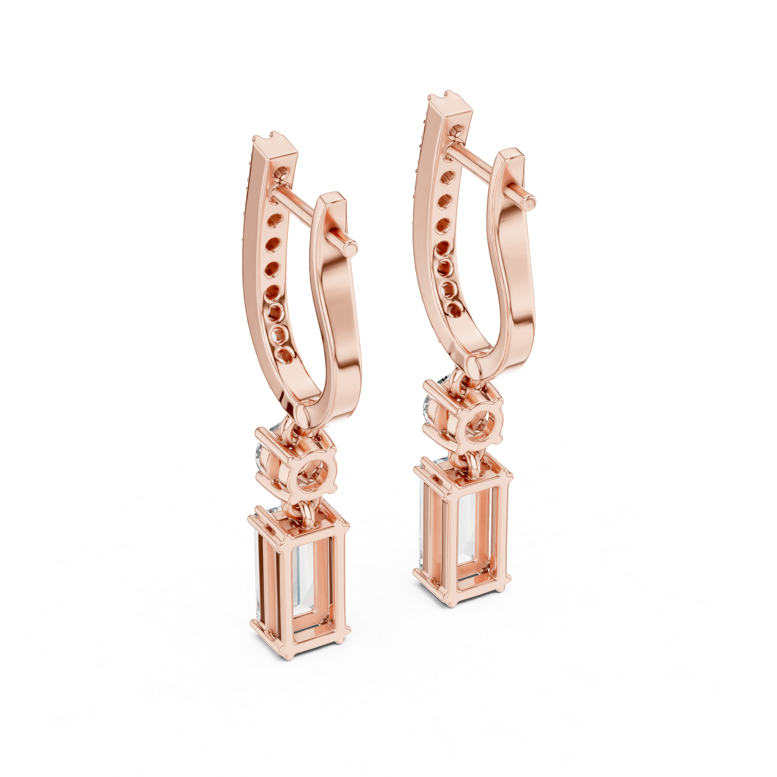 Vintage Scroll lab grown diamond earring