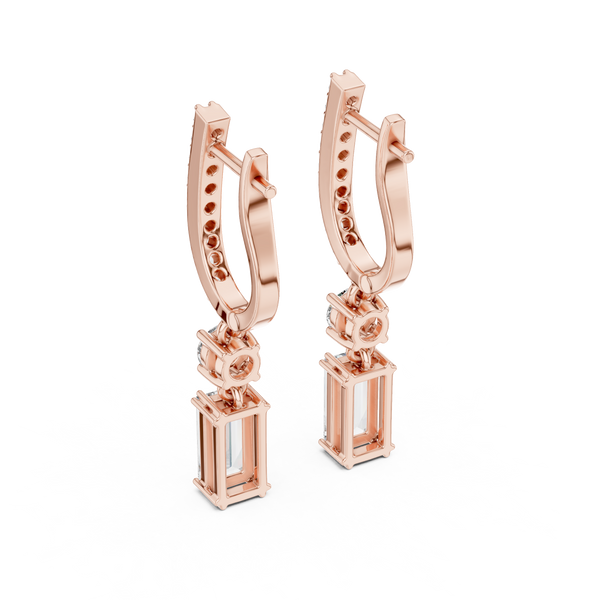 Vintage Scroll lab grown diamond earring