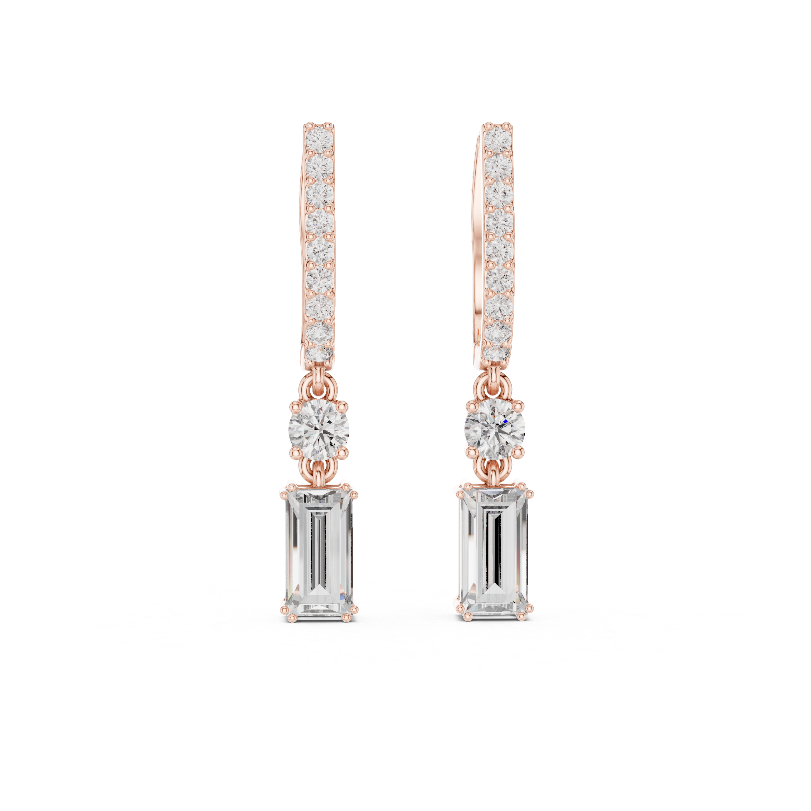 Vintage Scroll lab grown diamond earring