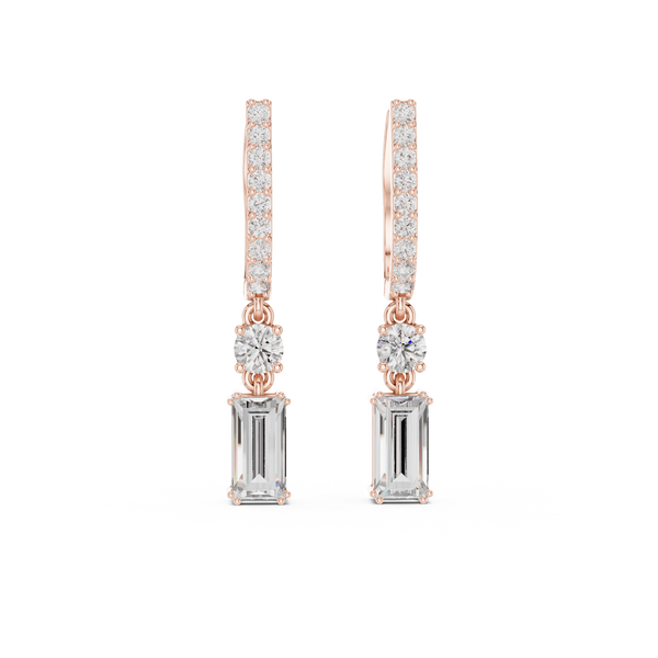 Vintage Scroll lab grown diamond earring