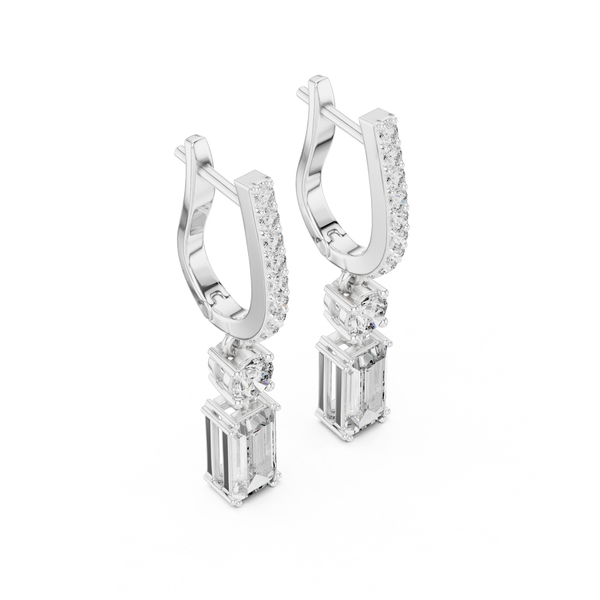 Vintage Scroll lab grown diamond earring