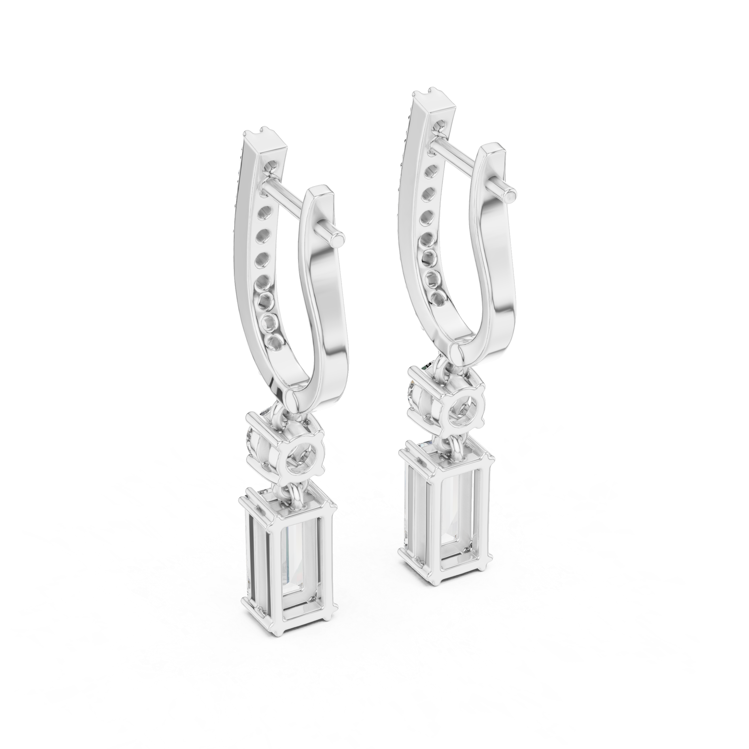 Vintage Scroll lab grown diamond earring