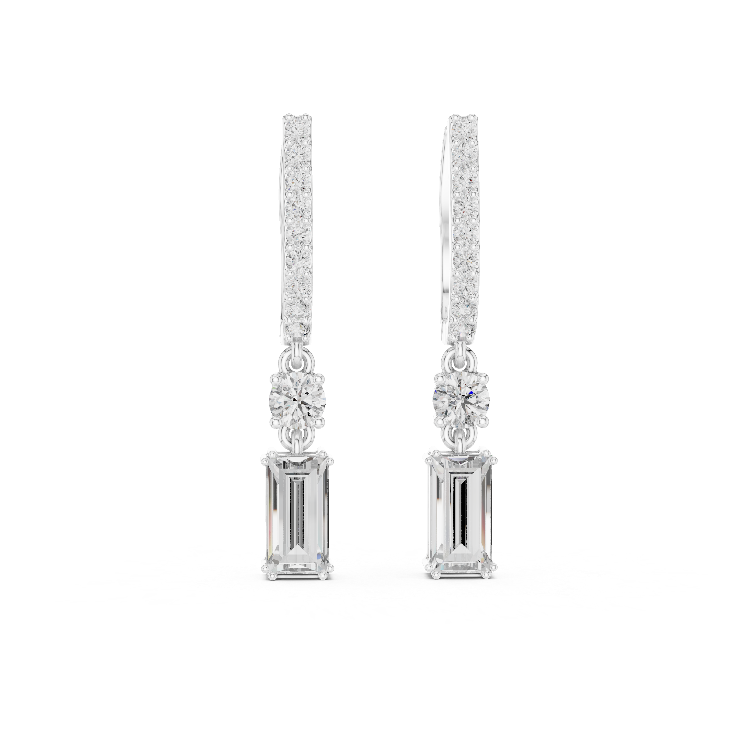 Vintage Scroll lab grown diamond earring