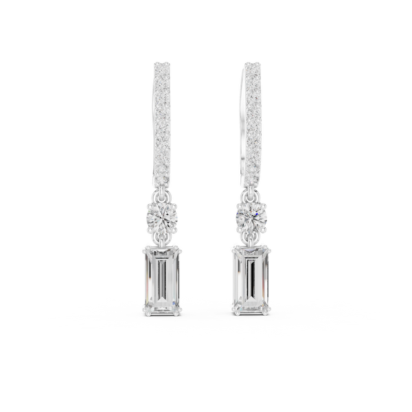 Vintage Scroll lab grown diamond earring