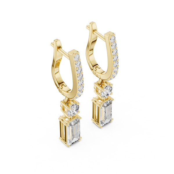 Vintage Scroll lab grown diamond earring