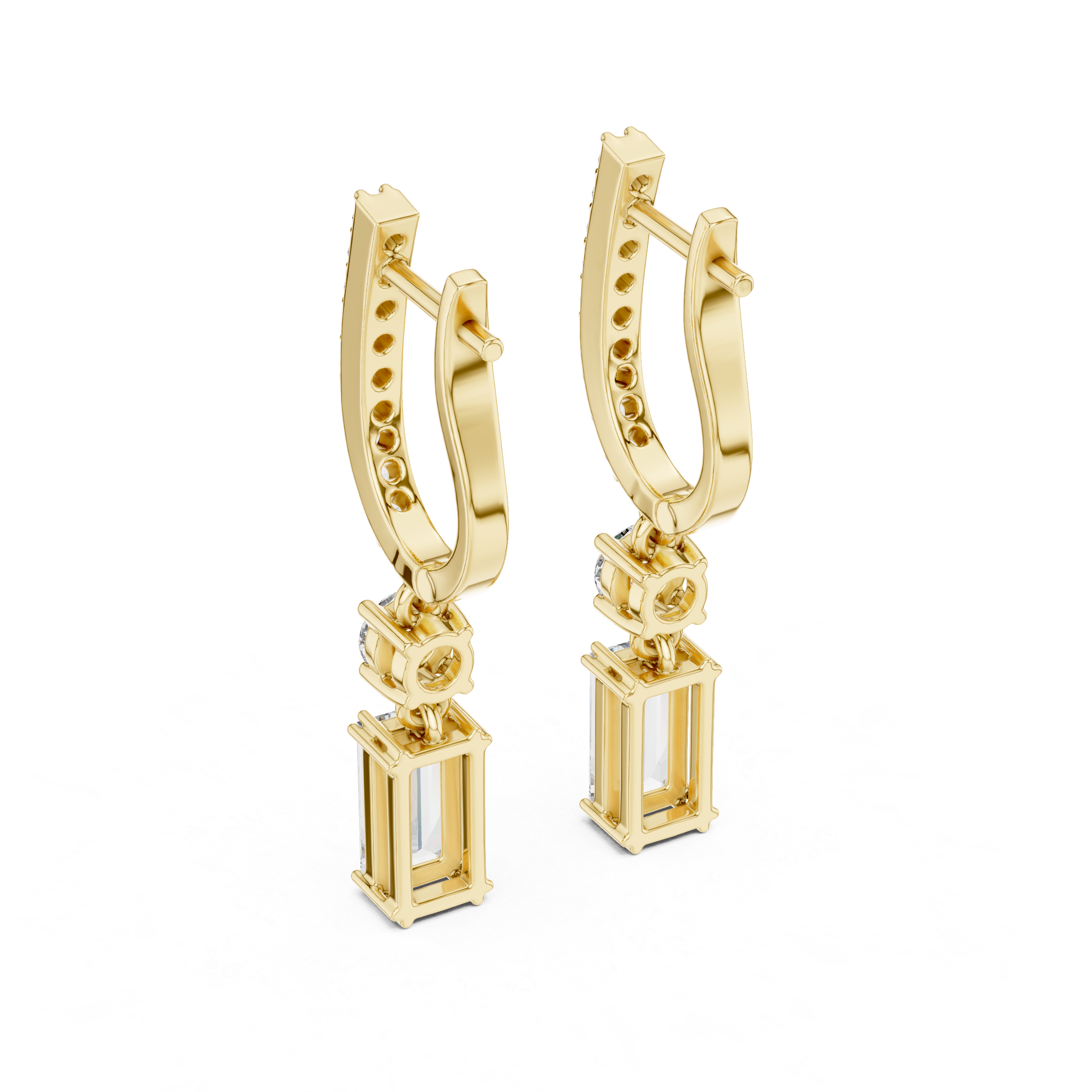 Vintage Scroll lab grown diamond earring