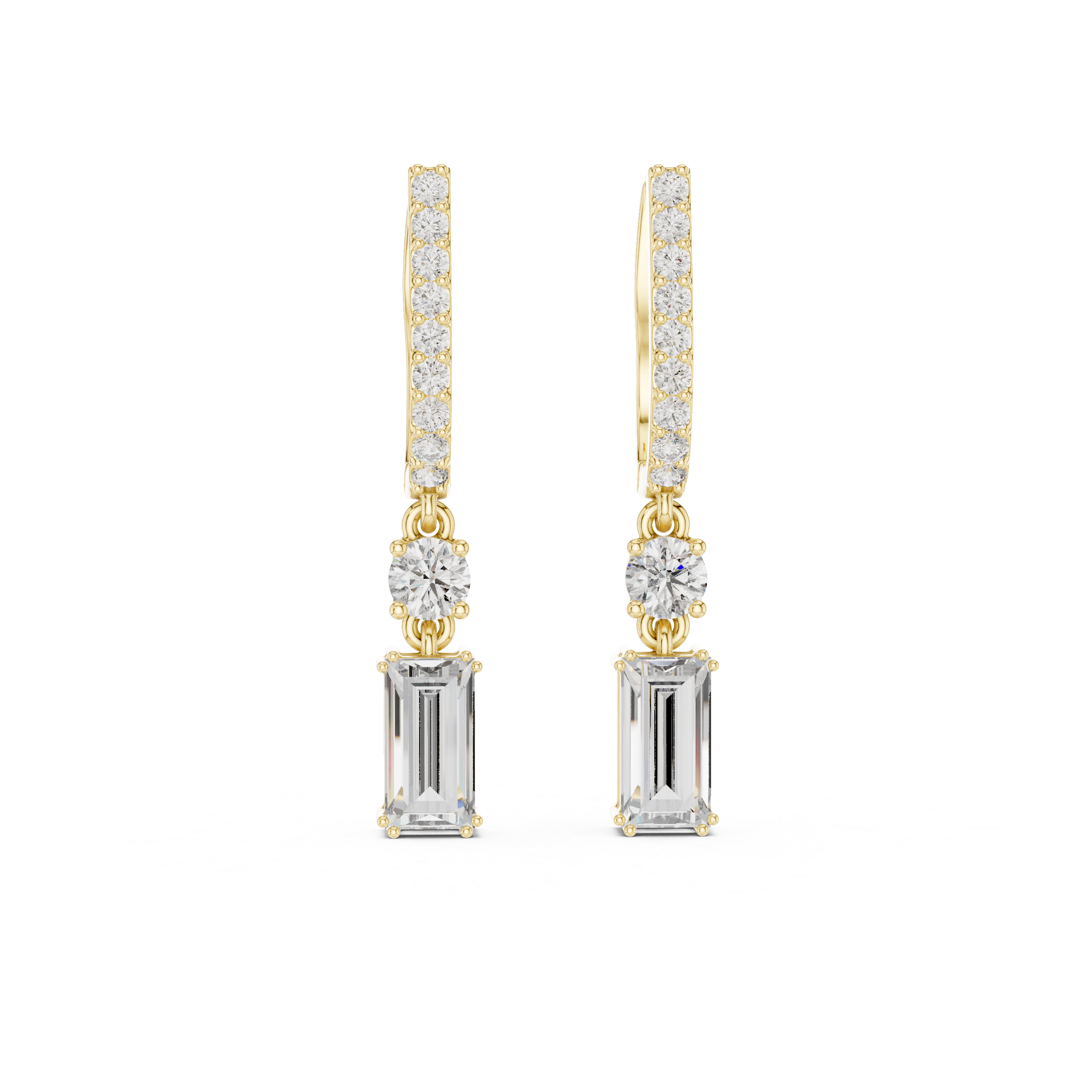 Vintage Scroll lab grown diamond earring