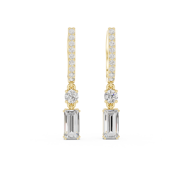 Vintage Scroll lab grown diamond earring