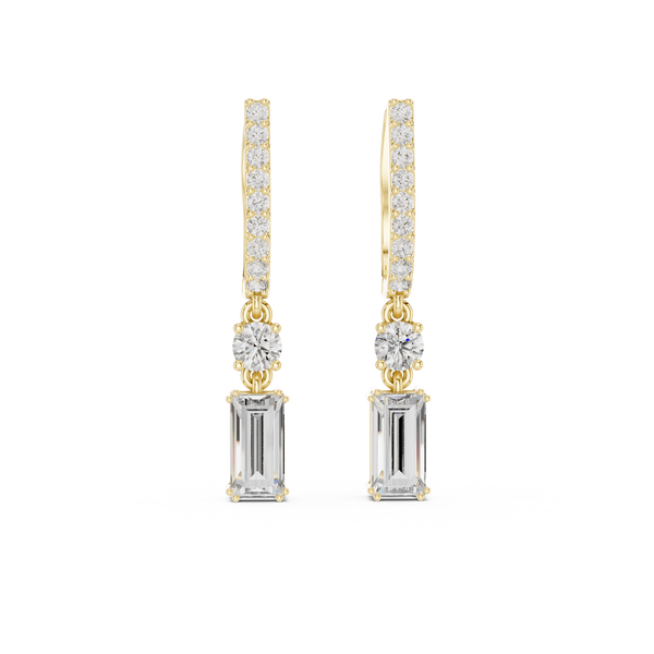 Vintage Scroll lab grown diamond earring