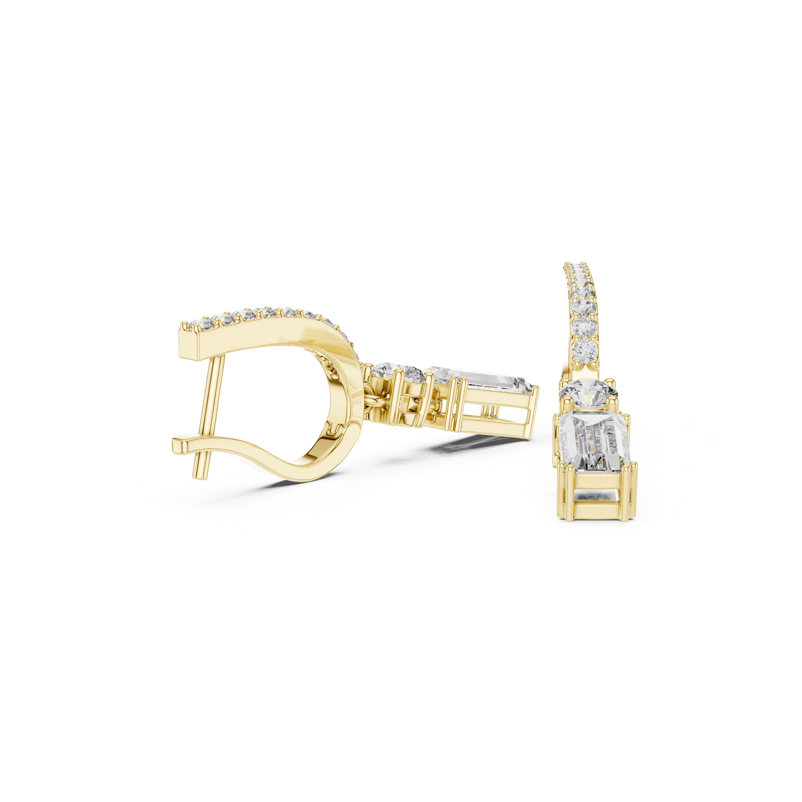 Vintage Scroll lab grown diamond earring