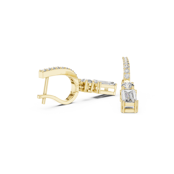 Vintage Scroll lab grown diamond earring