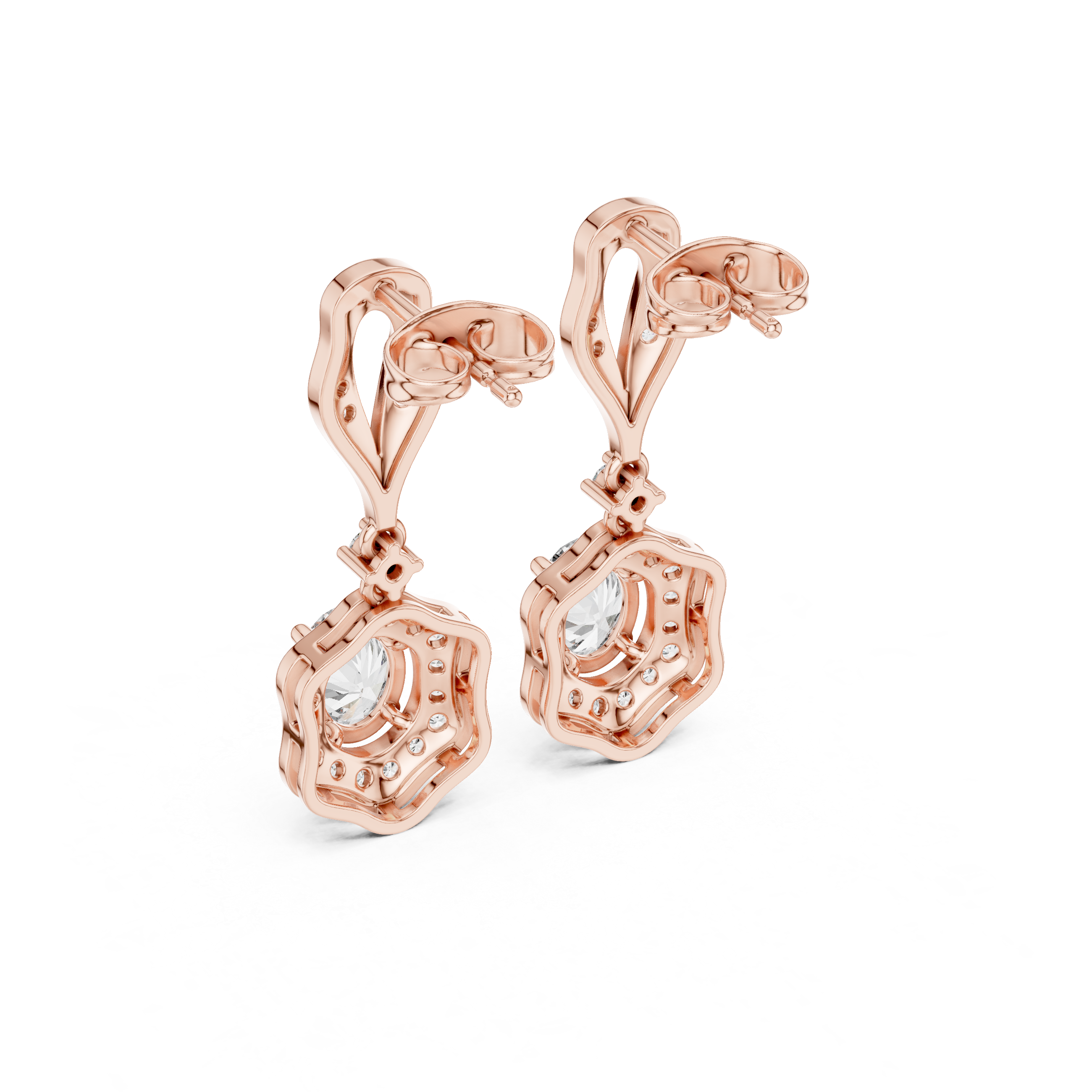 Chic Chevron lab grown diamond earring