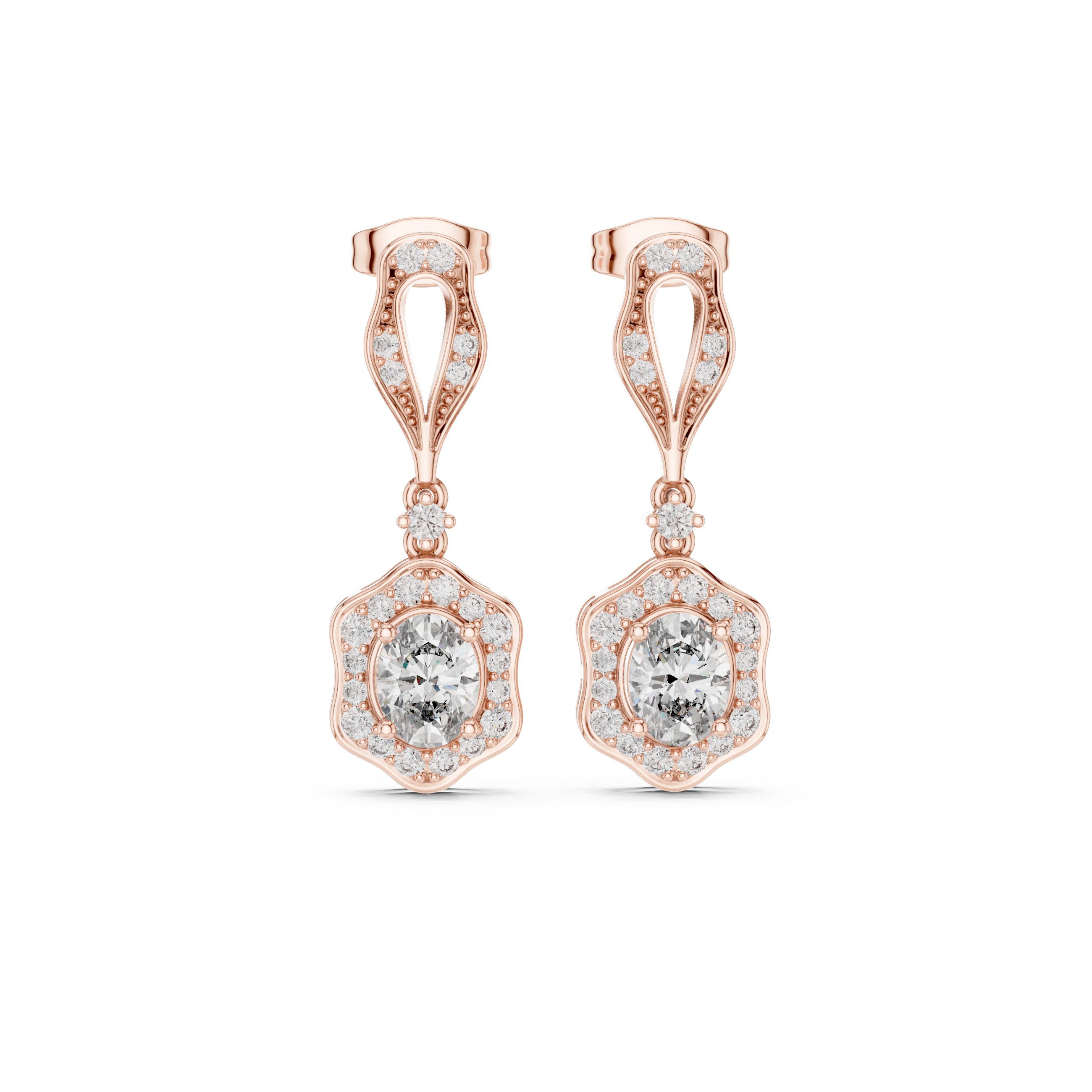 Chic Chevron lab grown diamond earring