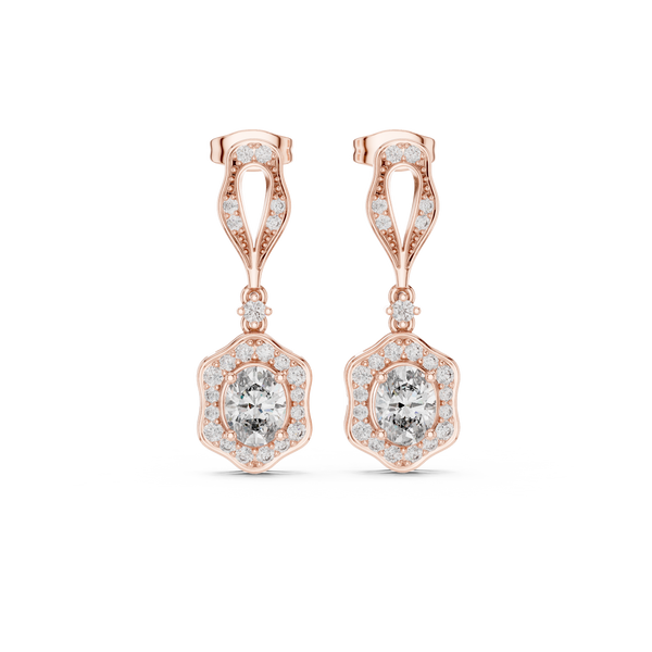Chic Chevron lab grown diamond earring
