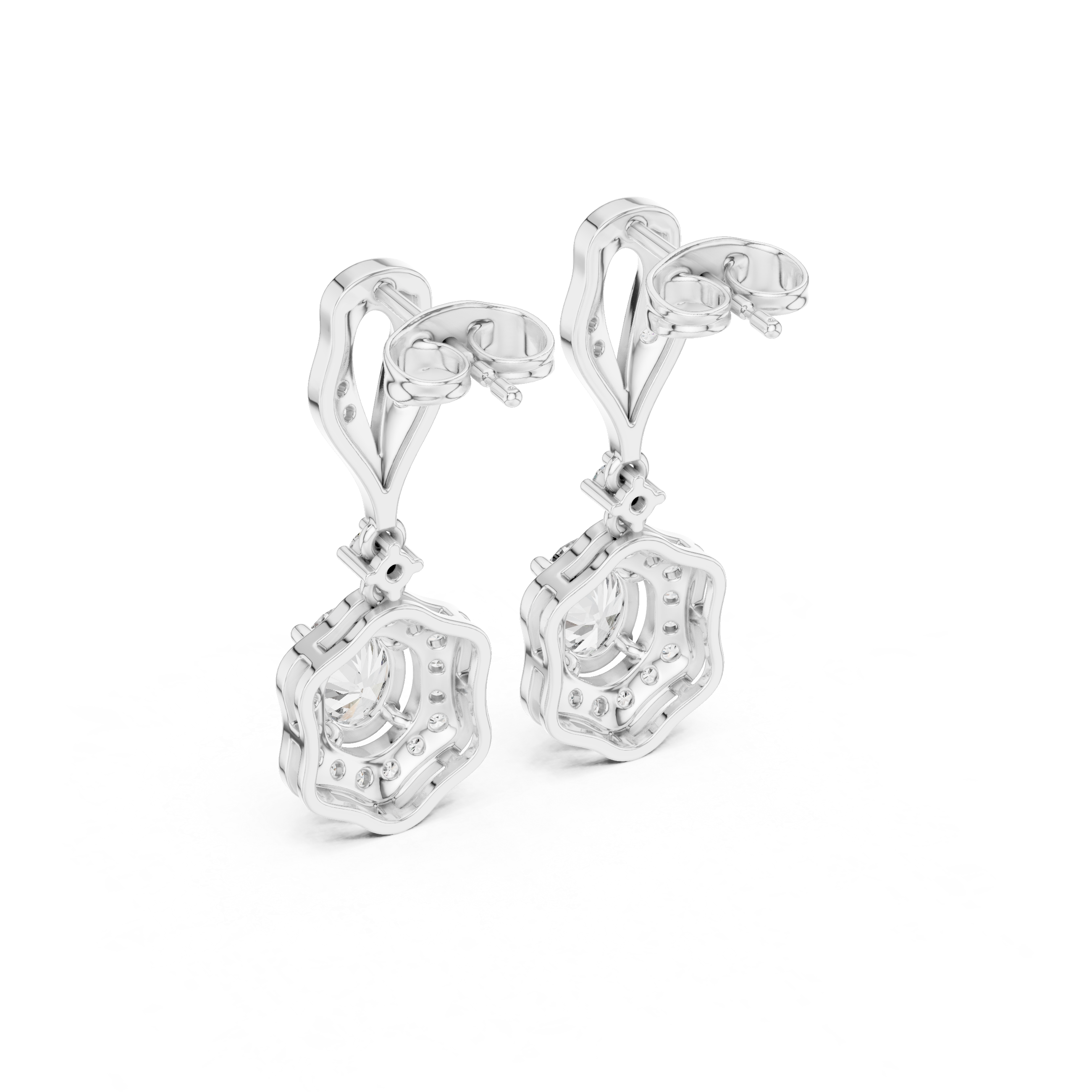 Chic Chevron lab grown diamond earring