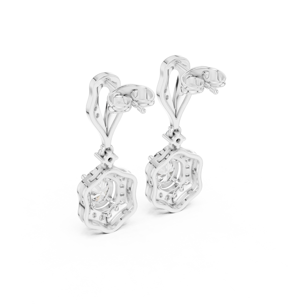 Chic Chevron lab grown diamond earring