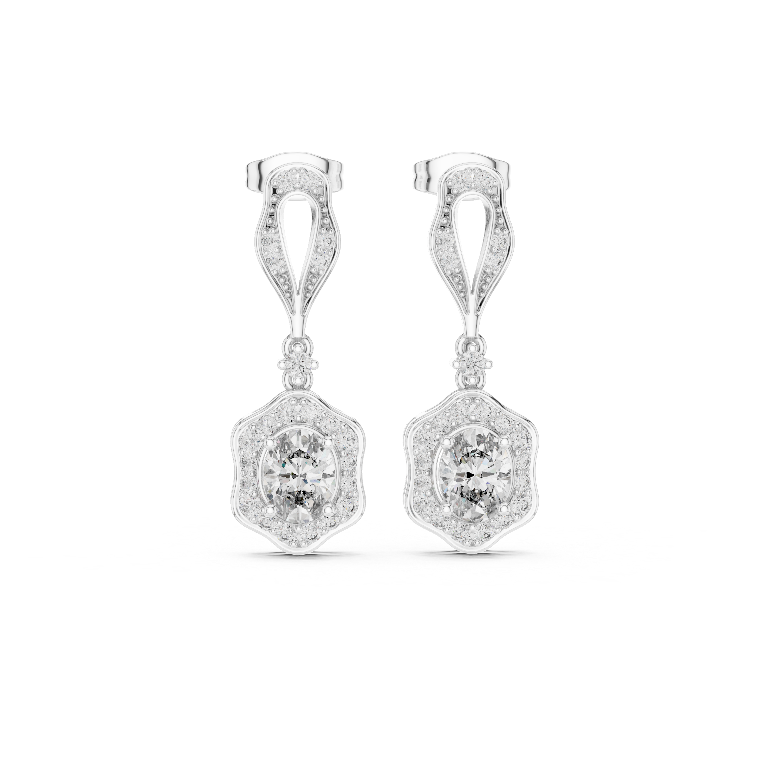 Chic Chevron lab grown diamond earring