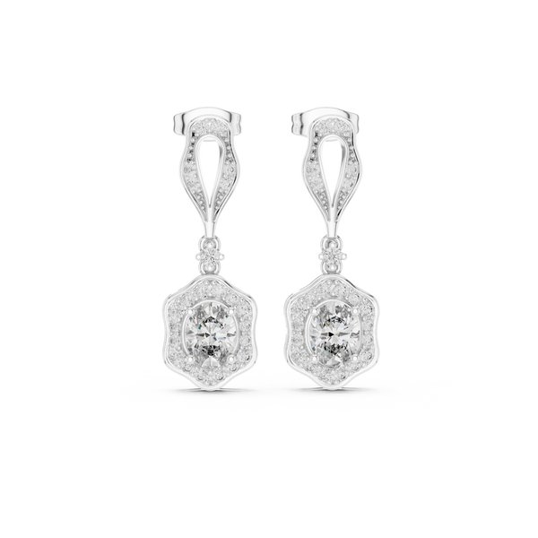 Chic Chevron lab grown diamond earring