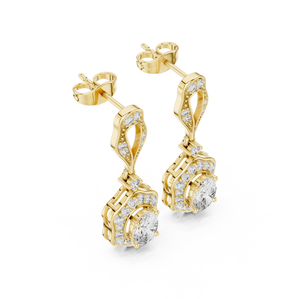 Chic Chevron lab grown diamond earring