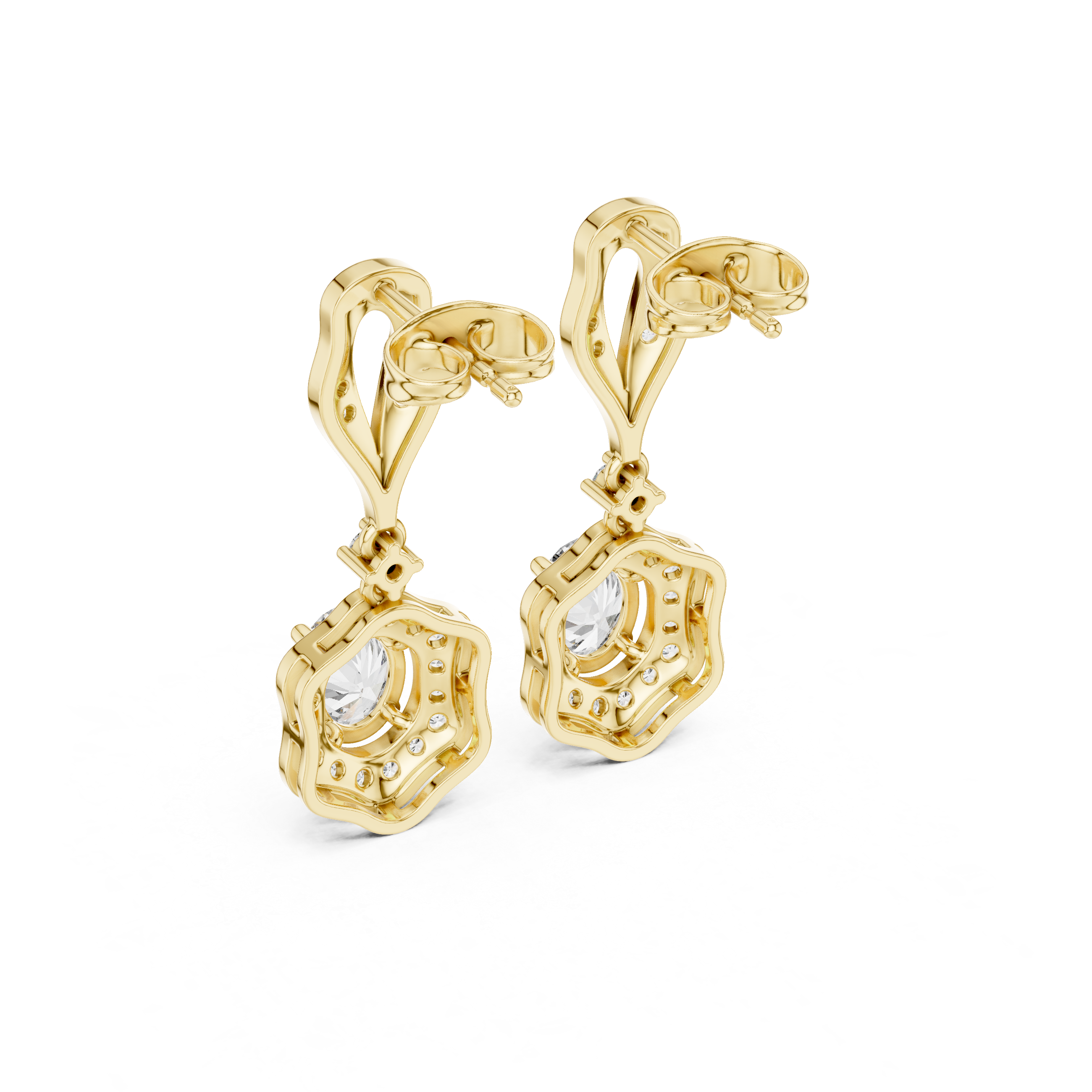 Chic Chevron lab grown diamond earring
