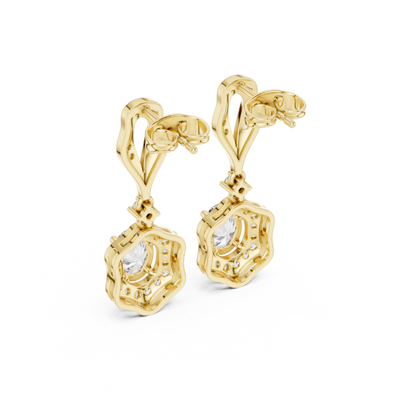 Chic Chevron lab grown diamond earring