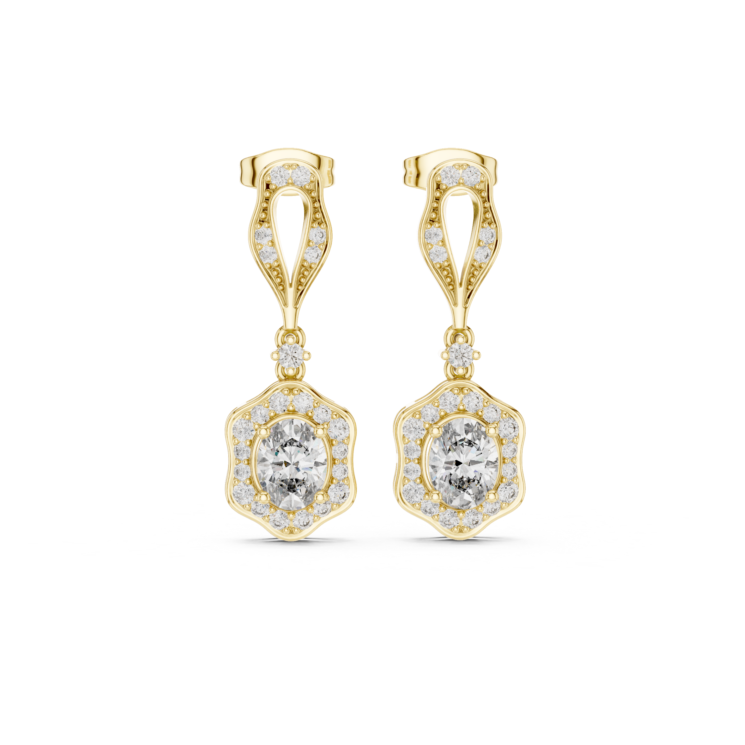 Chic Chevron lab grown diamond earring