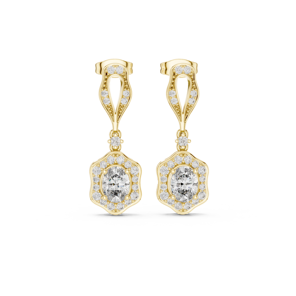Chic Chevron lab grown diamond earring